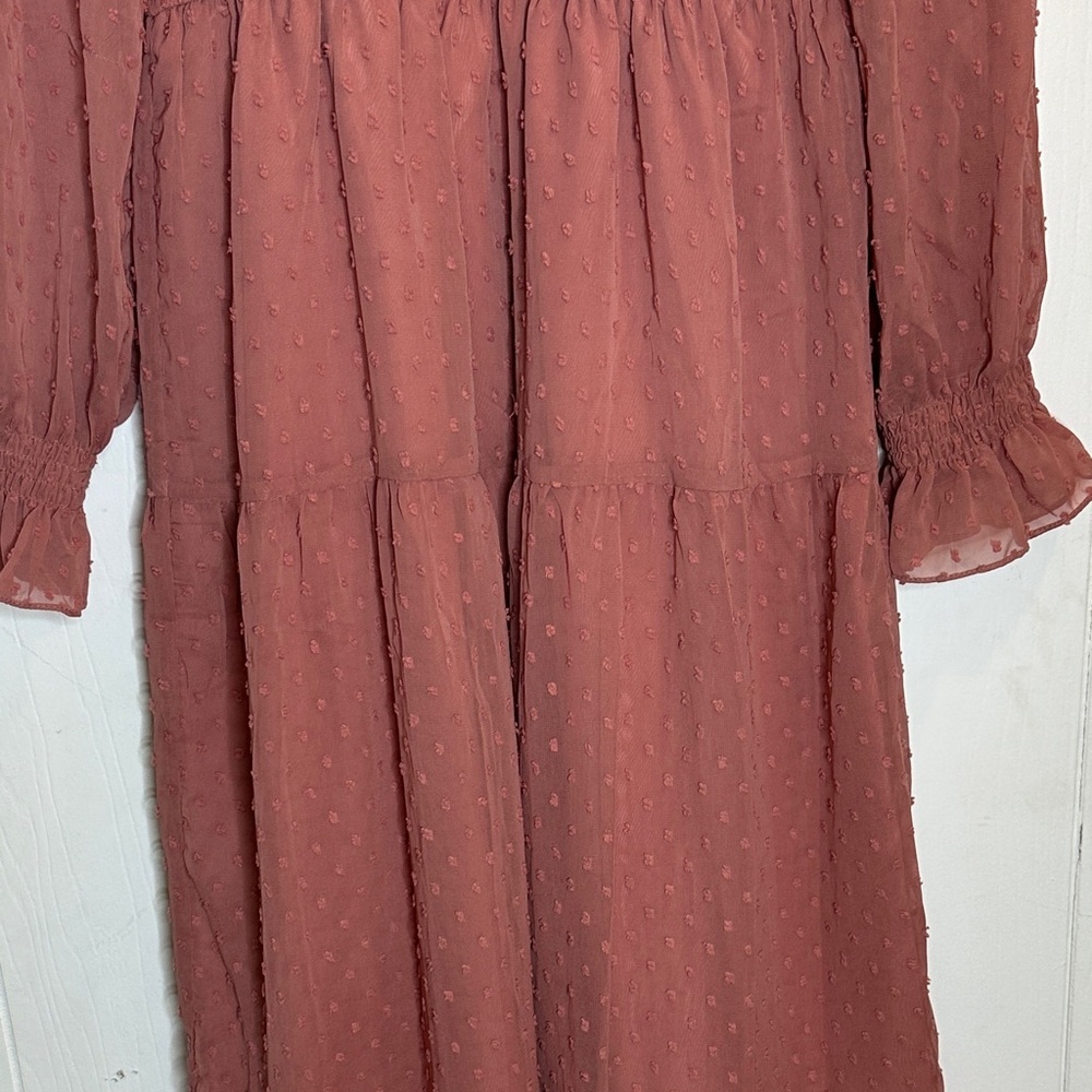 Elegant Long Sleeve Dress in Rose - Picture 3 of 13